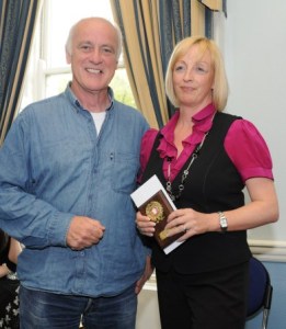 Susan Condon, first prize winner for short story, with John MacKenna